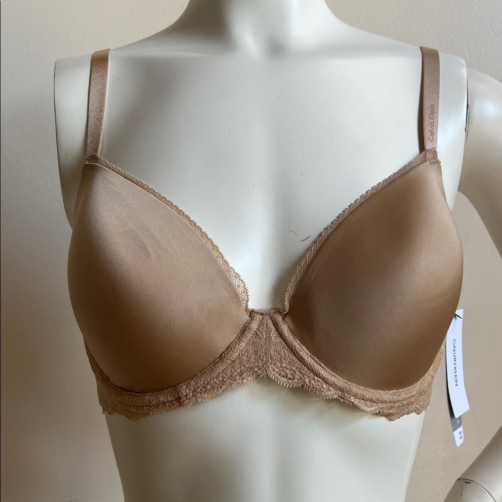 Calvin Klein Tan Lace Trim Bra